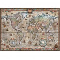 Puzzle 1000 pièces et Poster: Carte du monde Rétro