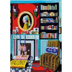 Puzzle 1000 pieces : home room with vermeer