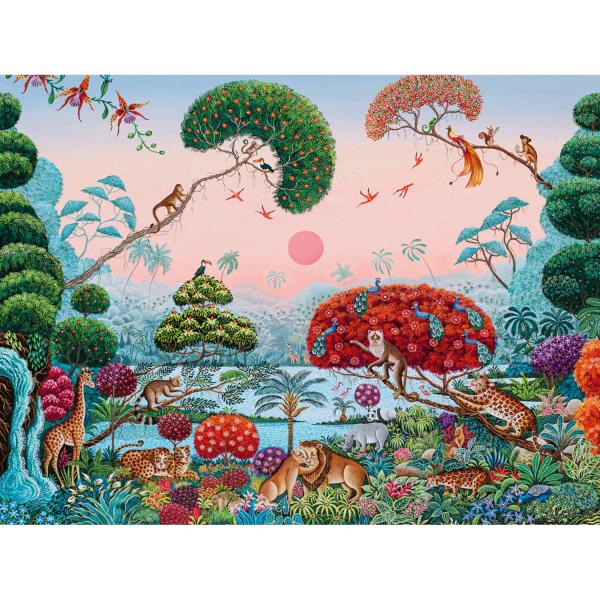 Puzzle 1500 pièces : jardin exotique jungle - Heye-57813