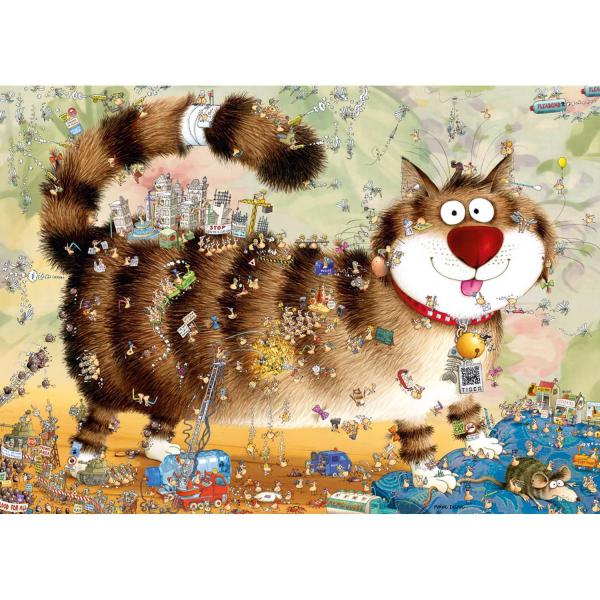 Puzzle 1000 pièces : regarde attentivement le chat - Heye-57848