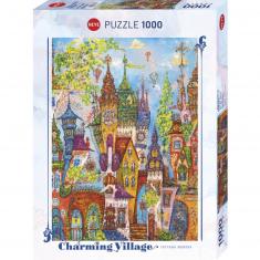 1000 piece puzzle : Charming Village : Red Arches