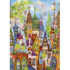 1000 piece puzzle : Charming Village : Red Arches