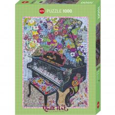 1000 piece puzzle : Quilt Art Piano