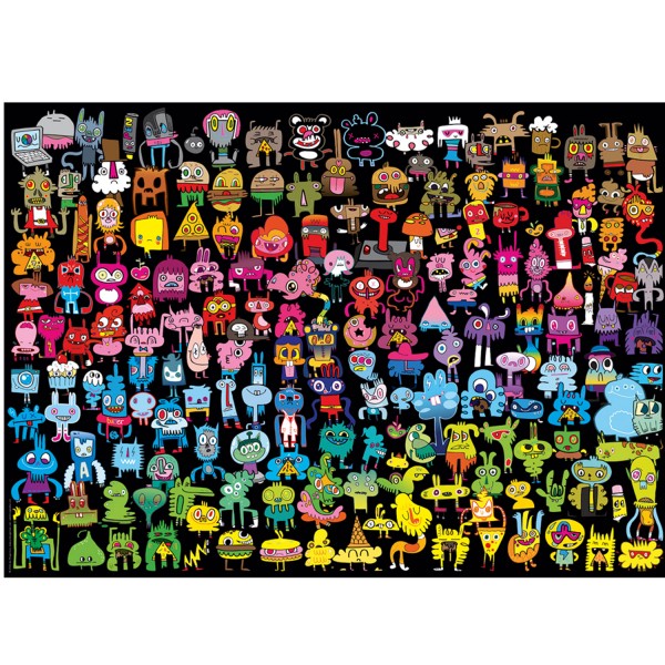 Puzzle 1000 Teile Jon Burgerman: Dooble Regenbogen - Heye-58384