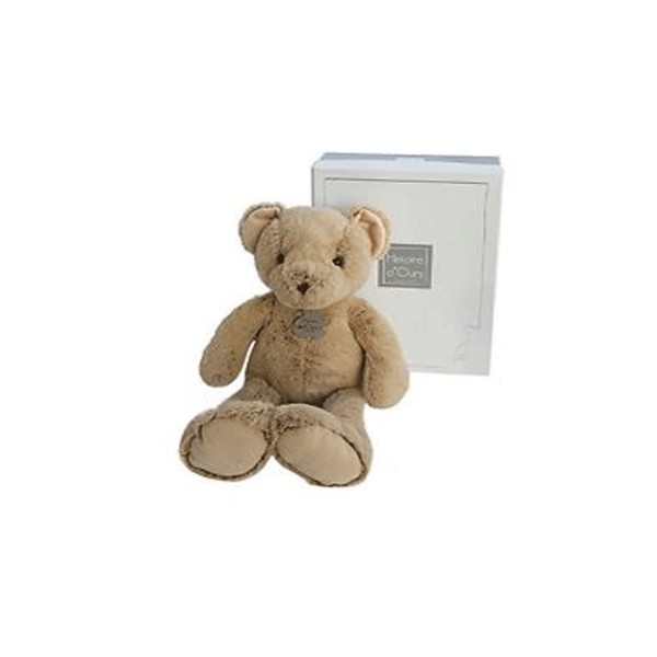 Peluche Calin'ours taupe 35 cm - Histoire-HO2339