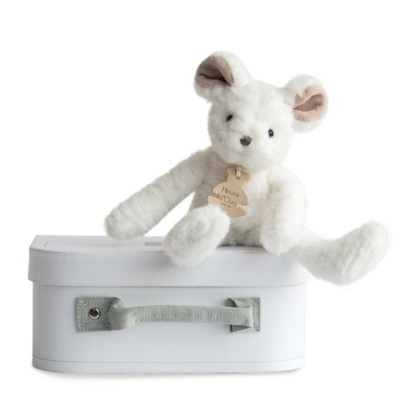 Peluche souris blanche : Sweety couture 24 cm - Histoire-HO2644