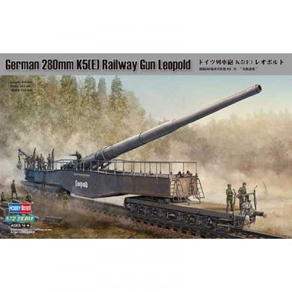 Maquette Canon allemand 280mm K5(E) Railway Gun Leopold - Hobbyboss-82903