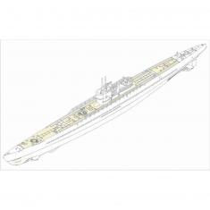 Maqueta de submarino: Armada alemana Tipo IX-C U