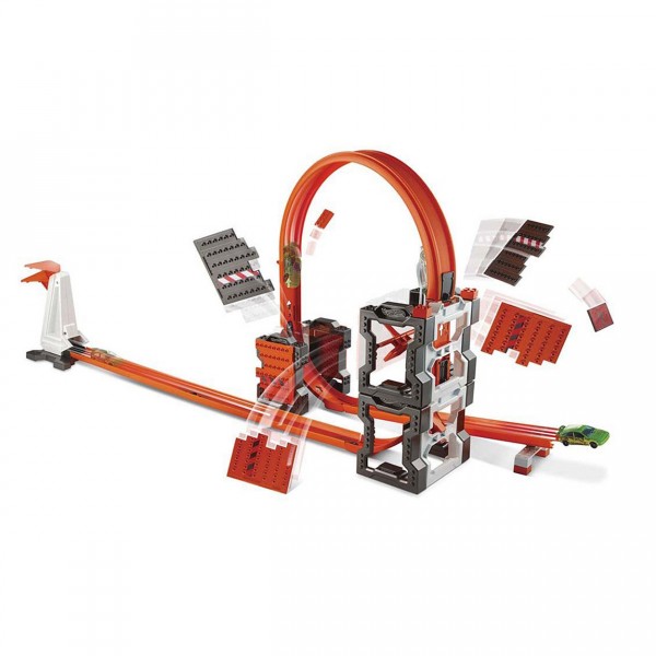 Circuit de voitures Hot Wheels : Track Builder : Piste explosion briques - Mattel-DWW96