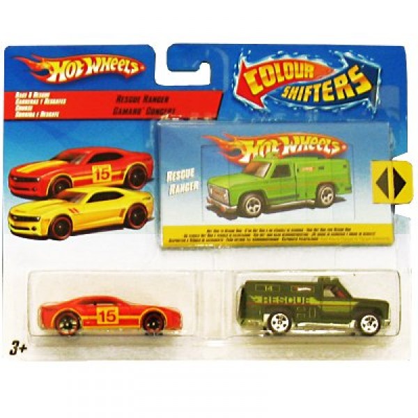 Voitures Hot Wheels - Coffret de 2 voitures Color Shifter : Race and Rescue - Mattel-N4439-P2877