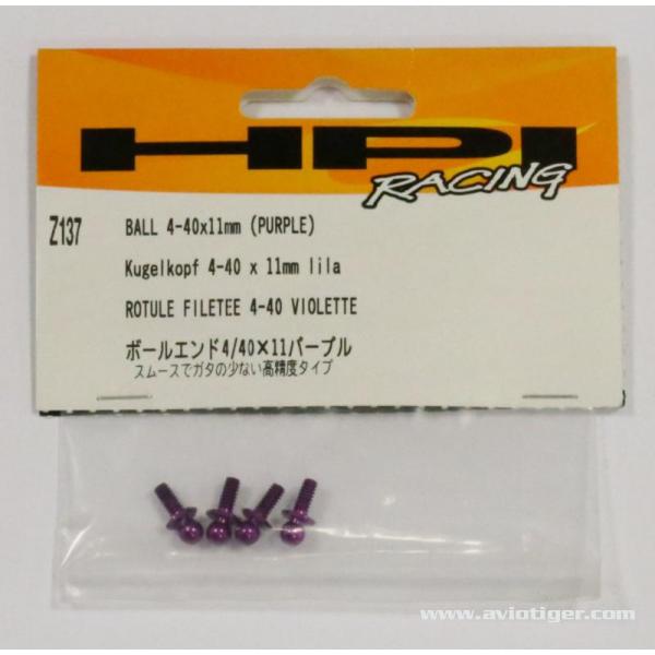 HPI Rotule Filetee 4-40 Violet (4) - HPI-Z137
