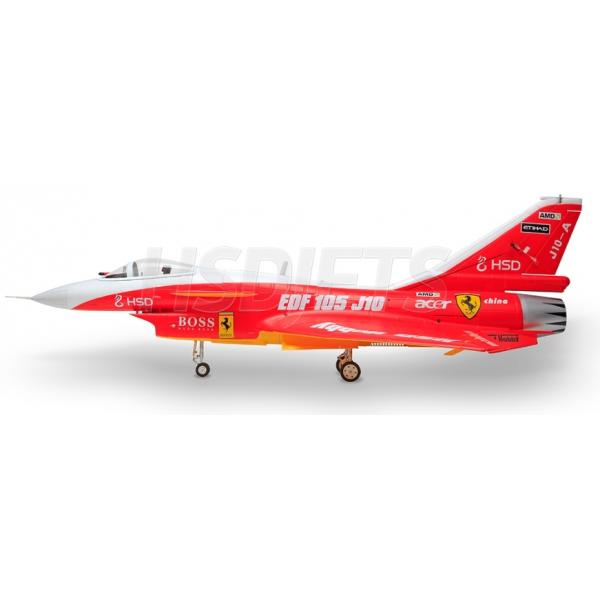J-10 Red Ferrari 6S  PNP contrôleur 160A HobbyWing ESC + frein - HSD105-J10-FER