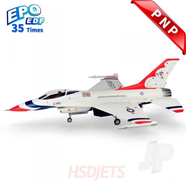 F-16 105mm EDF Foam Jet, Thunderbird V2 (PNP 12S) - HSDJets - HSDA11030204J