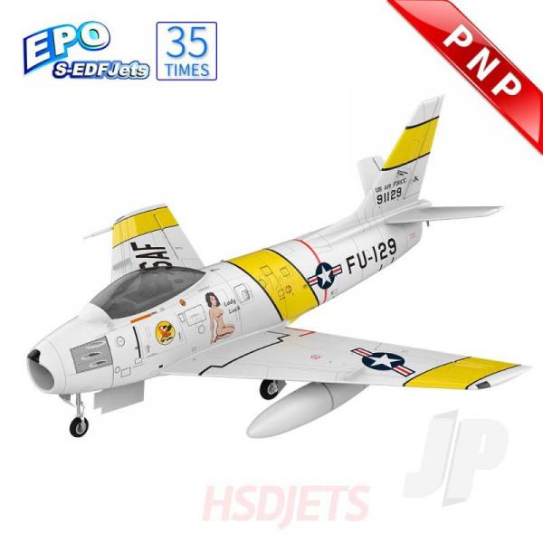 F-86 Sabre 120mm EDF 12S Foam Jet, Yellow Ribbon (PNP) - HSDJets - HSDA50020204J