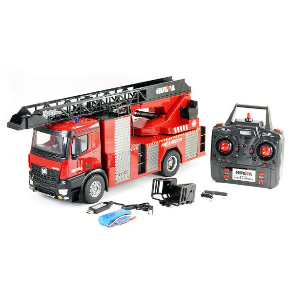 Camion de pompiers Grande Echelle Radiocommandé 1/14e avec Echelle et Tuyau - CY1561