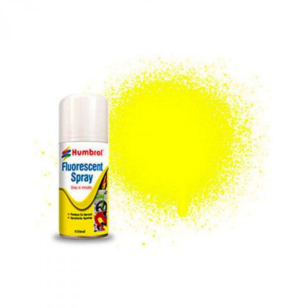 Spray fluorescent acrylique 150 ml : Jaune - Humbrol-AD6204
