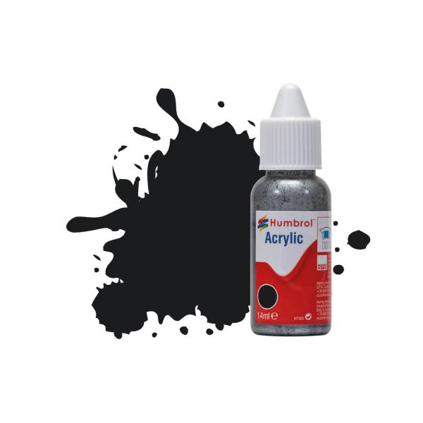 Paint N ° 21 Black - Gloss: Acrylic: 14 ml - Humbrol-DB0021