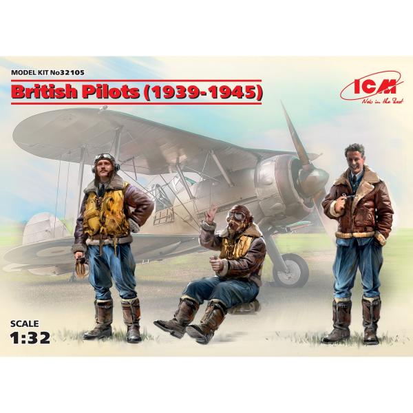 British Pilots (1939-1945)(3 figures) - 1:32e - ICM - ICM-32105