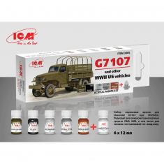 Pinturas acrílicas para vehículos estadounidenses de la Segunda Guerra Mundial - 6 x 12 ml