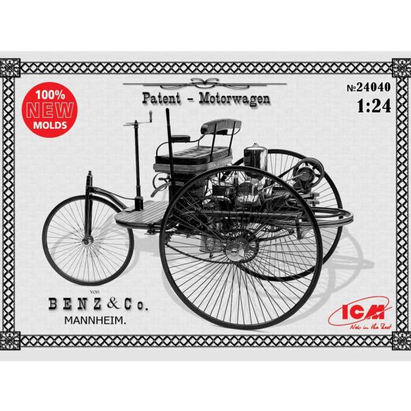 Maqueta de vehículo de motor: Benz Patent-Motorwagen 1886 - ICM-24040