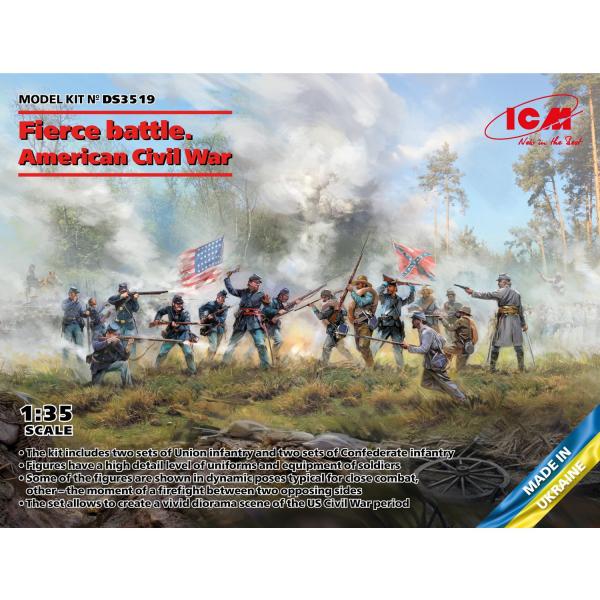 Figurines Militaires : Bataille acharnée - Guerre civile américaine - ICM-DS3519