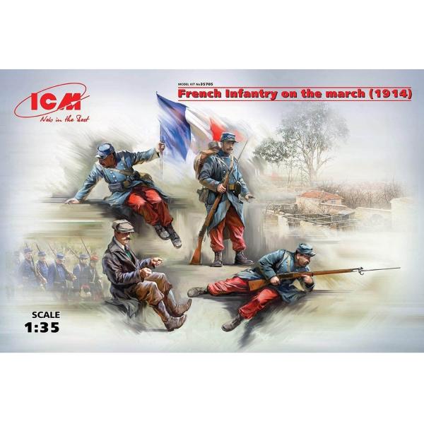 French Infantry on the march(1914)4Figur - 1:35e - ICM - ICM-35705