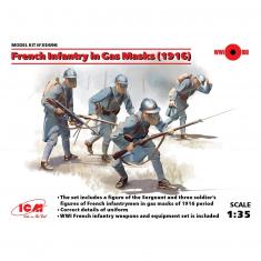 French Infantry in Gas Masks 1918 - 1:35e - ICM