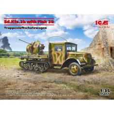 Modelo de camión militar: Sd.Kfz.3b con cañón antiaéreo Flak 38