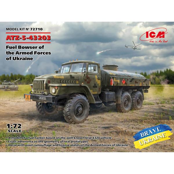 Maquette véhicule militaire : ATZ-5-43203, Camion de carburant des forces armées ukrainiennes - ICM-72710