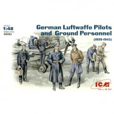 Figurines 2ème Guerre Mondiale : Pilote et mécaniciens Luftwaffe 1939-1945