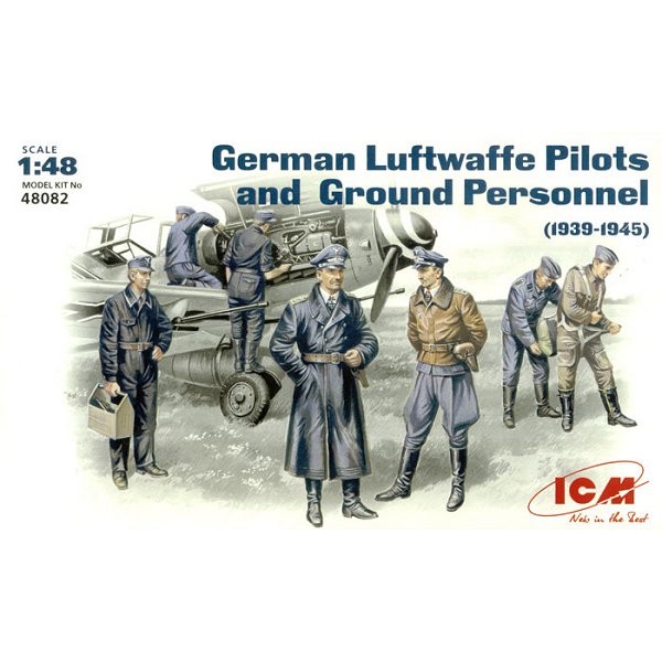 Figurines 2ème Guerre Mondiale : Pilote et mécaniciens Luftwaffe 1939-1945 - ICM-48082