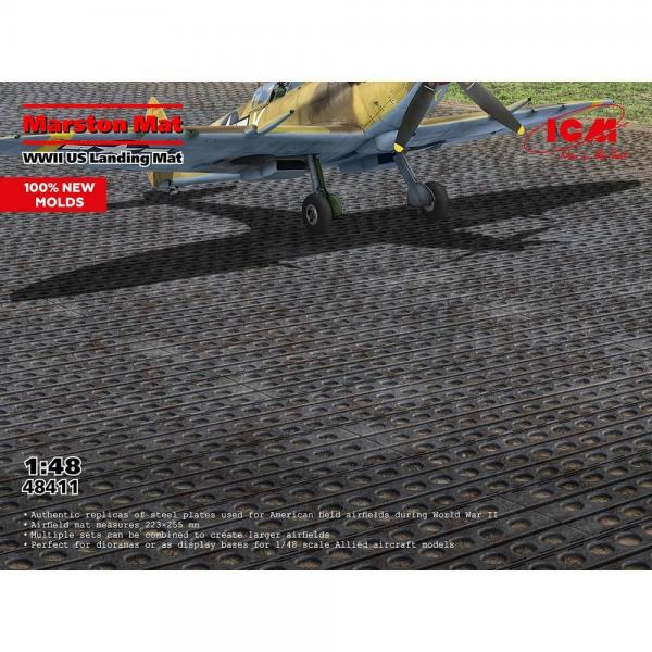Maquette Avion : Marston Mat, WWII US Landing Mat in 1:48 - ICM-48411