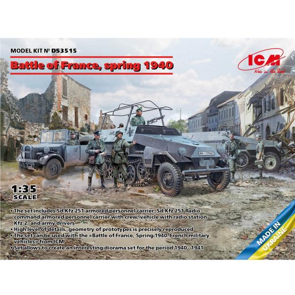 Dioramas de Guerra: Batalla de Francia, Primavera de 1940. Vehículos de combate alemanes - ICM-DS3515