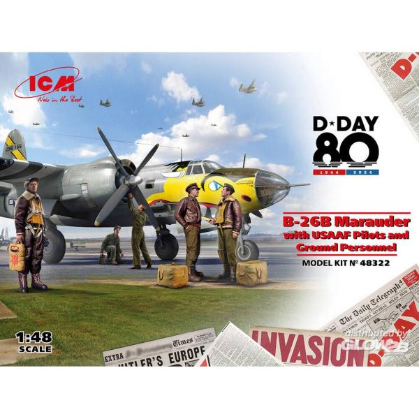 Maquette et Figurines militaire : B-26B Marauder avec USAAF Pilotes - ICM-48322