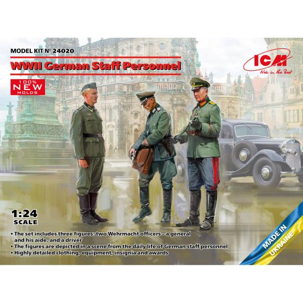 Figurines militaires : Personnel d'état-major allemand de la Seconde Guerre mondiale - ICM-24020