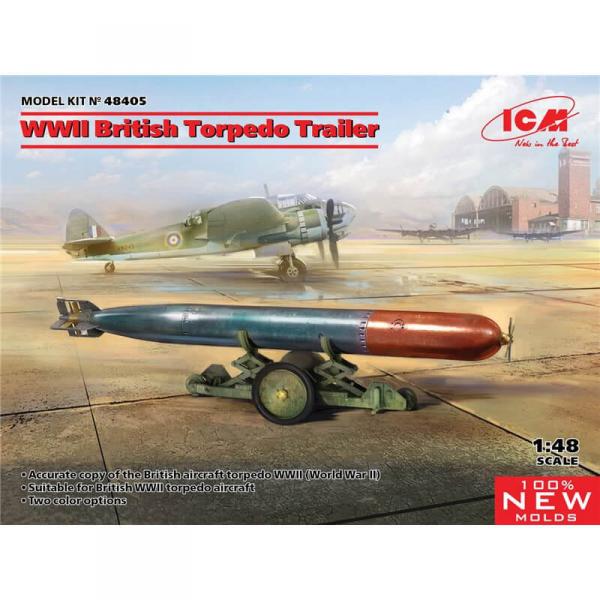 Military model: WWII British Torpedo and Trailer - ICM-48405
