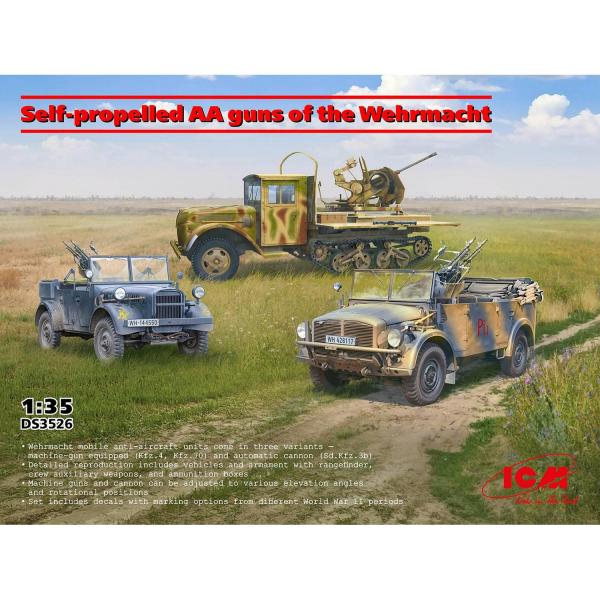 Coffret 3 véhicules militaires : Wehrmacht Self-propelled AA vehicles - ICM-DS3526