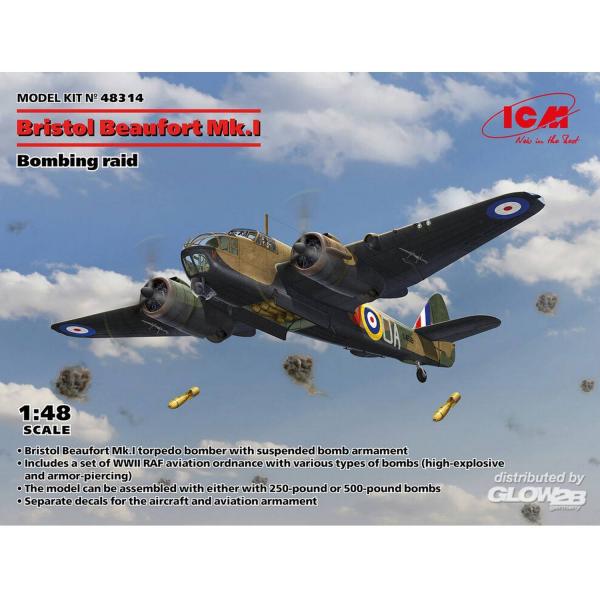 Maquette Avions Militaire : Bristol Beaufort Mk.I.  - ICM-48314