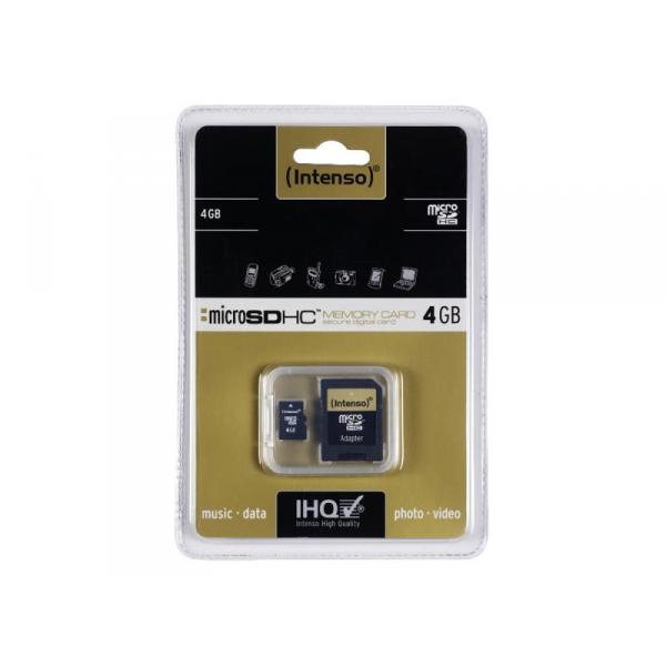 MicroSDHC 4Go Intenso avec adaptateur CL4  - MKT-4467