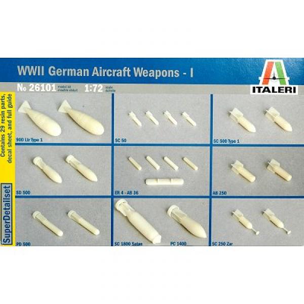 Military accessories: Aircraft armament 1/72: German WWII planes Set 1 - Italeri-26101