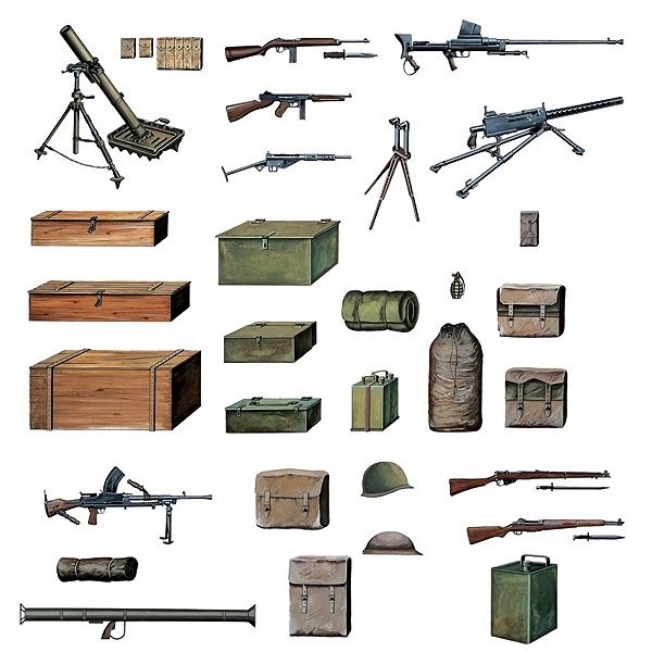 Militärzubehör: Ausrüstung und Waffen der Alliierten aus dem Zweiten Weltkrieg - Italeri-407