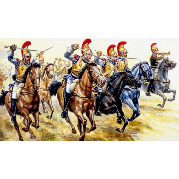Figuras de guerras napoleónicas: caballería pesada francesa - Italeri-6003