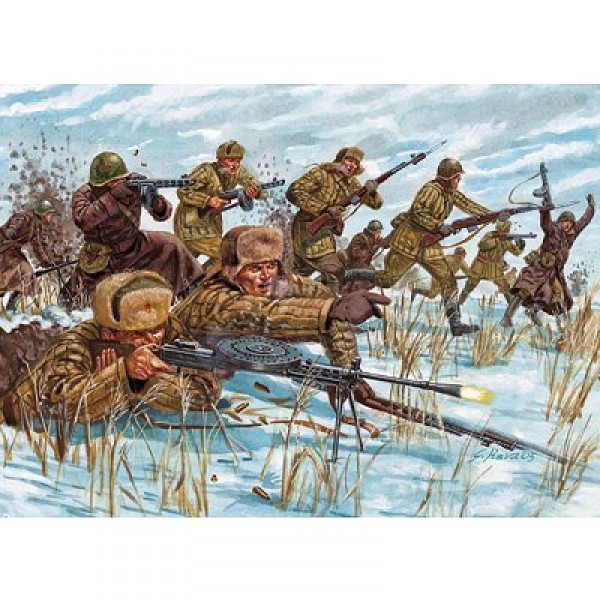 Figurines 2ème Guerre Mondiale : Infanterie Russe - Italeri-6876