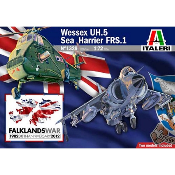Maquette avion et hélicoptère : Coffret Malouines 1982-2012 Harrier GR.3 Falklands et Wessex UH-5 - Italeri-1329