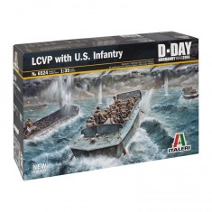 Maqueta de barco: LCVP e infantería estadounidense
