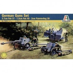 Maquettes canons allemands : Pak 37 / Pak 40 / Flakvierling 38 avec figurines