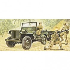 Maquette Jeep Willys avec remorque