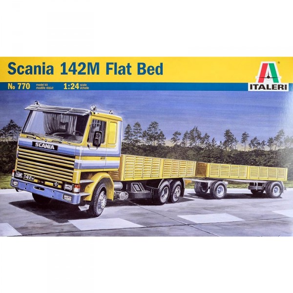 Maquette camion : Scania 142M Plateau et Remorque - Italeri-770