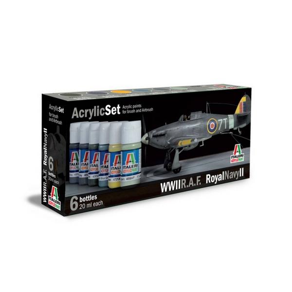 Set de peinture acrylique pour maquette R.A.F. Royal Navy II - Italeri-I444AP