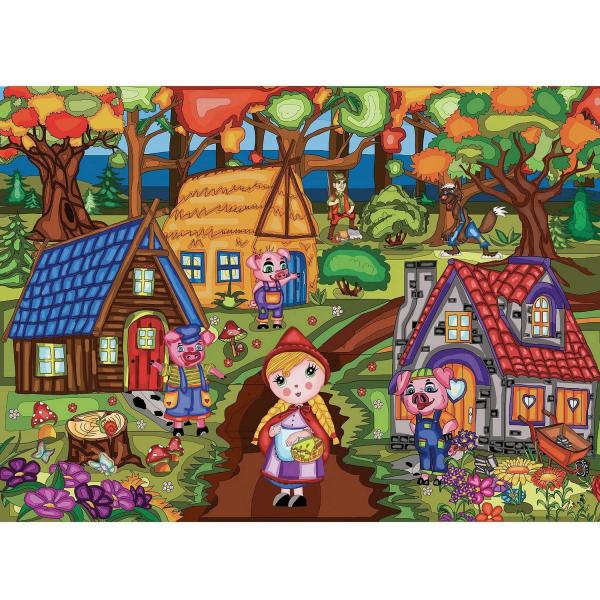 Puzzle 1000 Teile : Drei nette kleine Schweine - JP-TROI1000